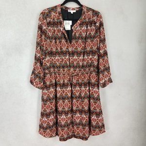 NEW DR2 Size XXL Boho Long sleeves Shirt Dress Side pockets